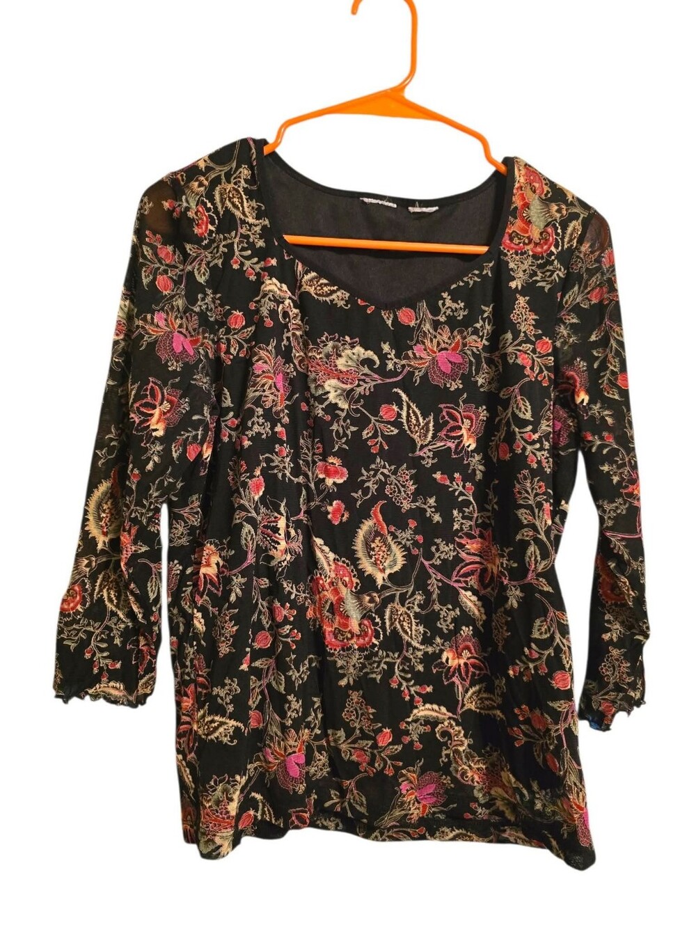 Vintage | Black Floral Top